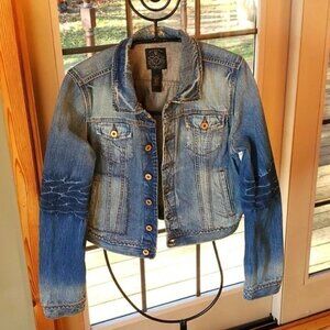 Ralph Lauren Black Label Polo Jeans Original Distress Slv Blue Sz L Jean Jacket